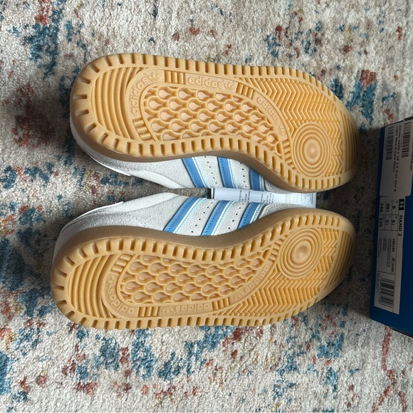 NWT Adidas Grey & Light Blue Hand II Samba - sz 7 - Picture 4 of 6